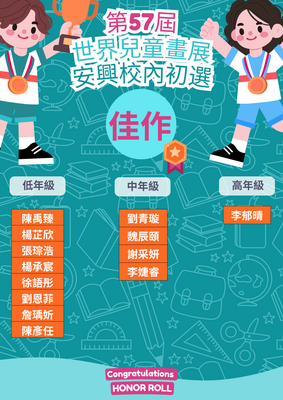 第57屆世界兒童畫展 -- 校內初選佳作公告低中高圖片